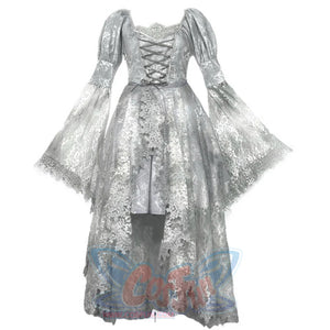White Gothic Halloween Lace Court Classic Dress S20818