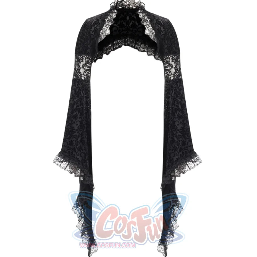 Halloween Gothic Court Style Black Shawl Cheongsam Set / S