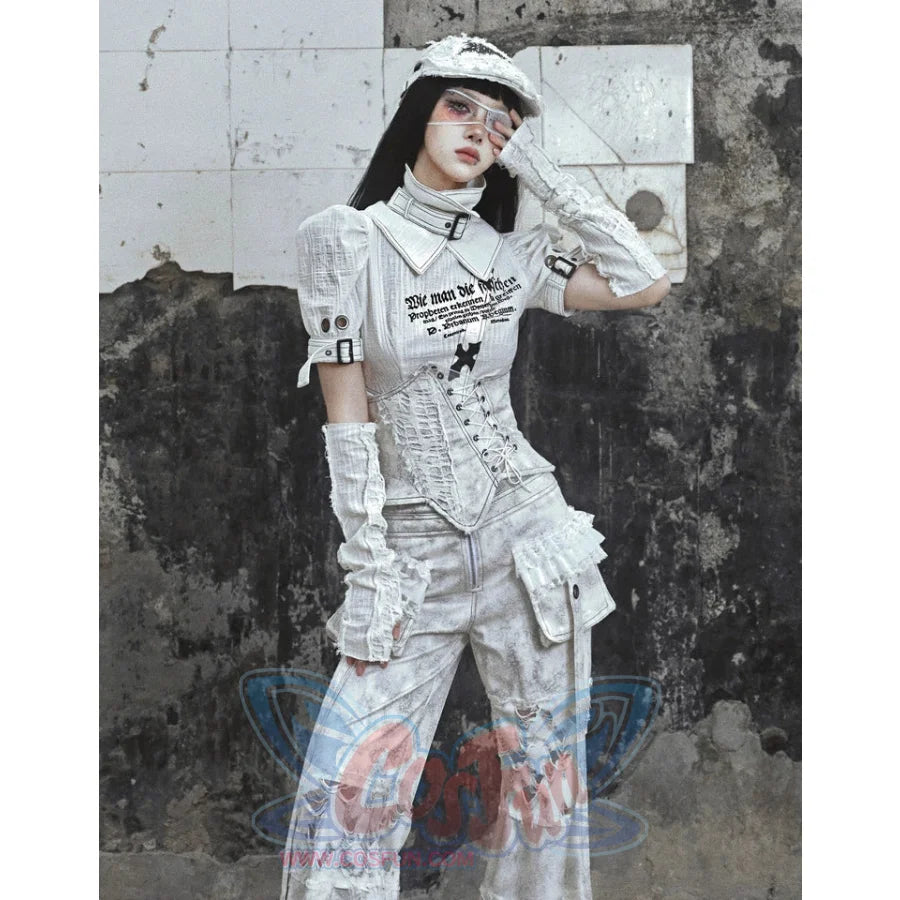 Stereo Cotton Turtleneck Punk Top - cosfun