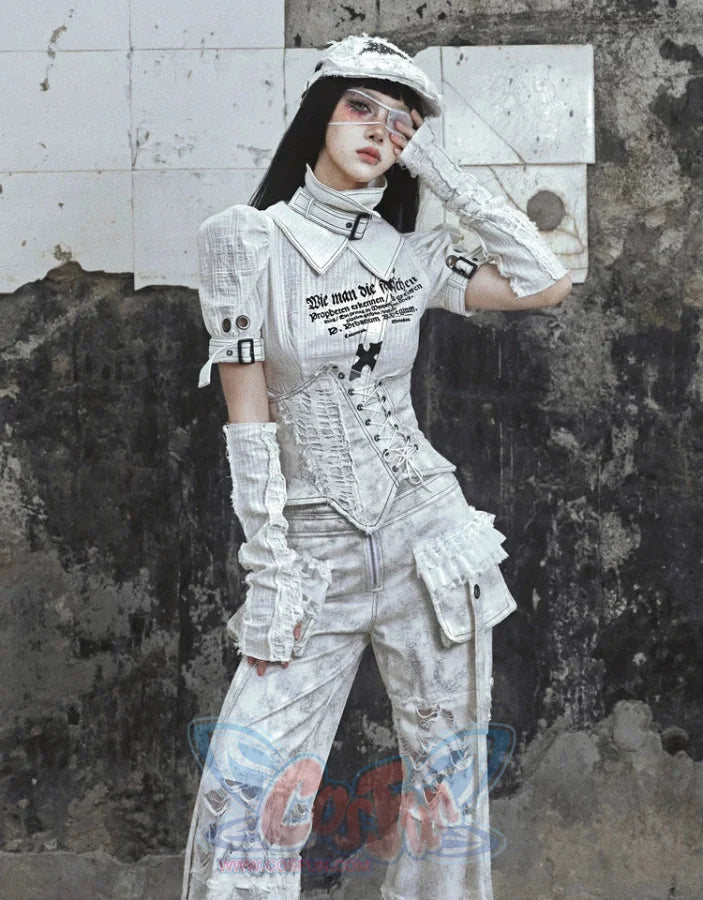 Stereo Cotton Turtleneck Punk Top - cosfun