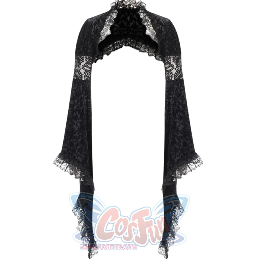 Halloween Gothic Court Style Black Shawl Cheongsam Set / L