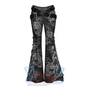 Punk Millennial Fringe Denim Flared Pants S