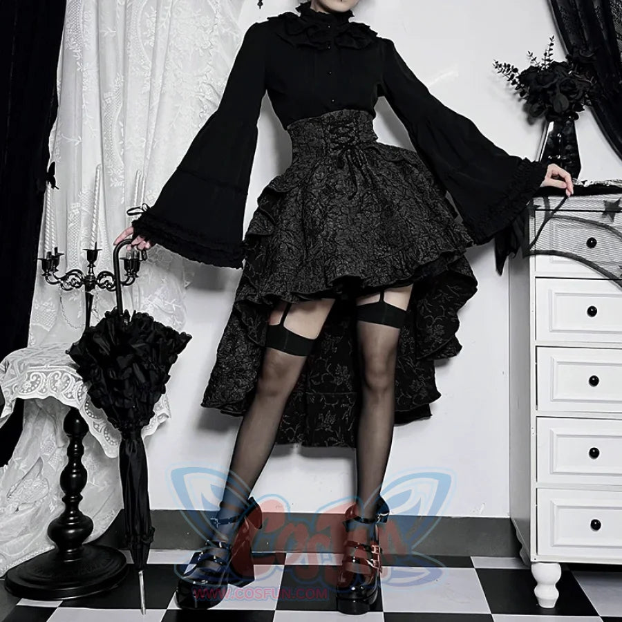 Halloween Gothic Lolita Red And Black Vintage Set