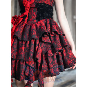 Gothic Rose Jacquard Bodice Dress Summer