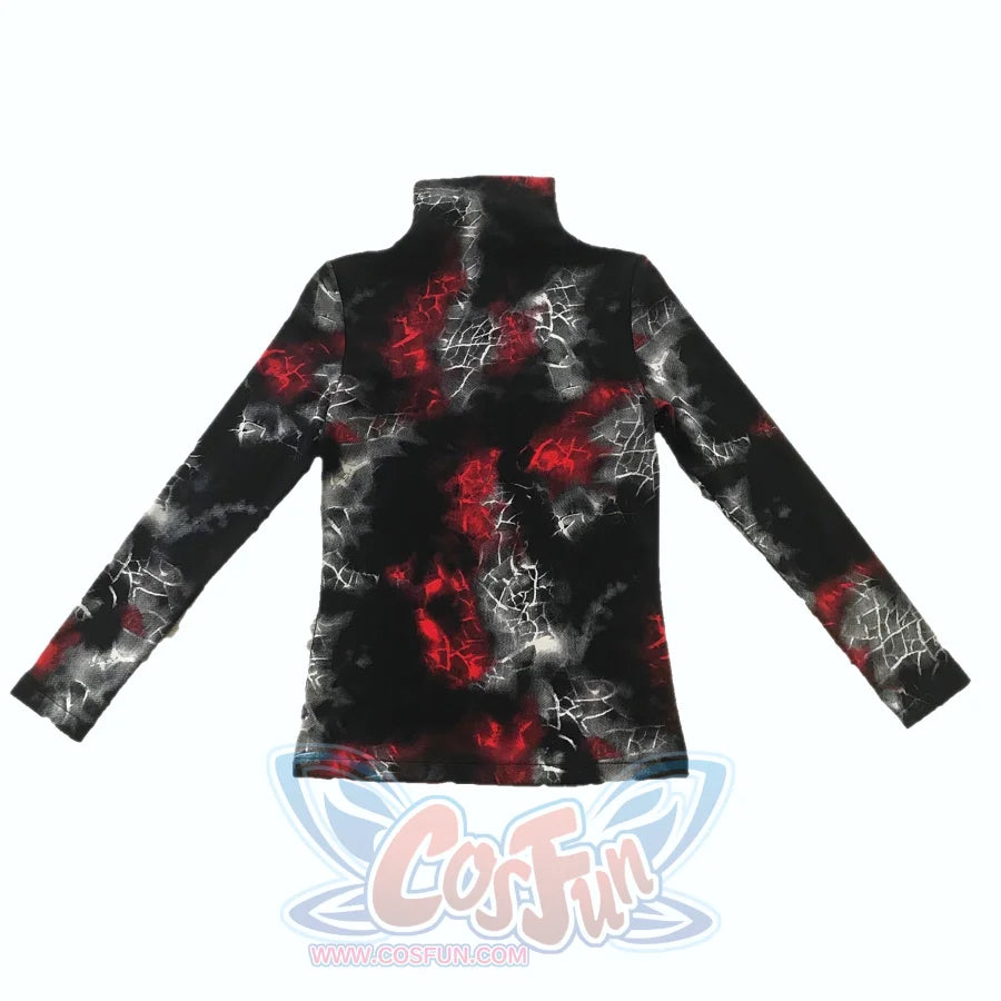 Gothic Cobweb Dark Punk Medium High Neck Bottom Shirt Long Sleeves Black / S Shirt