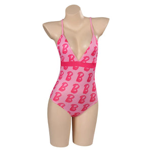 2023 Barbie Movie Basic Printed Cosplay Swimsuit C08217 S Costumes