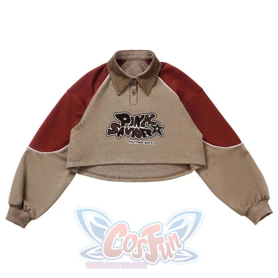 Khaki Striped Velvet Patchwork Slim Skirt Pants Sweater Suit S22429 / S