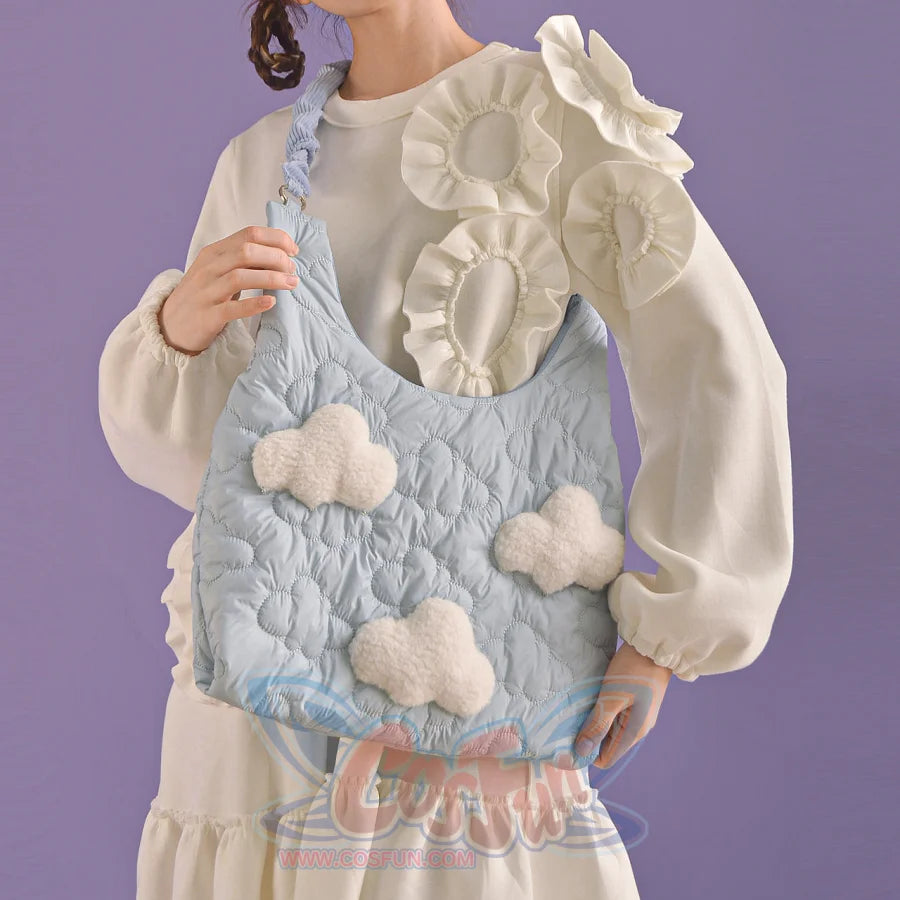 Blue Cloud Plush Large-Capacity Handbag S22426 - cosfun