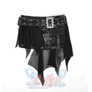 Punk Dark Denim Mini Skirt S