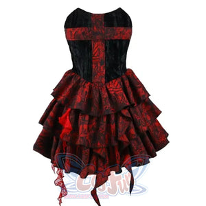 Gothic Rose Jacquard Bodice Dress Summer S /