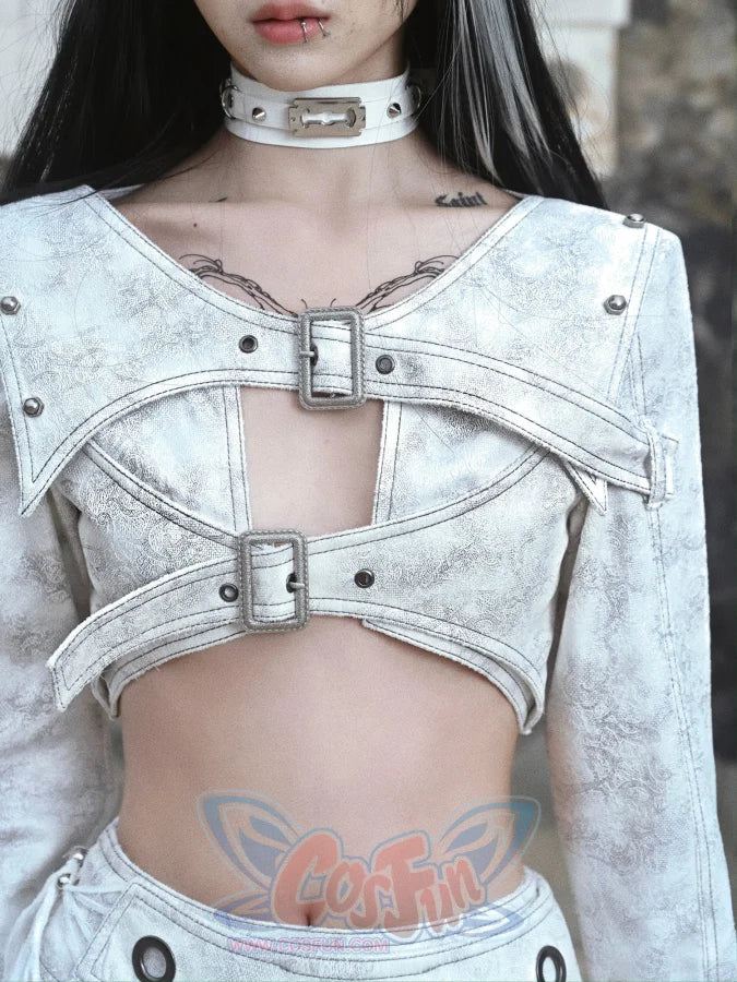 Suede Punk Shoulder Pads Short Jacket - cosfun