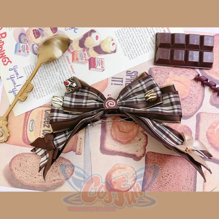 Sweet Lolita Big Bowknot Hairpin Chocolate