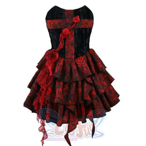 Gothic Rose Jacquard Bodice Dress Summer S / + Brooch