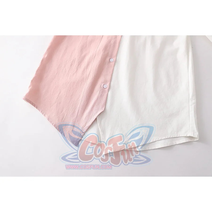 Soft Girl Cute Color Matching Long Sleeve Shirt