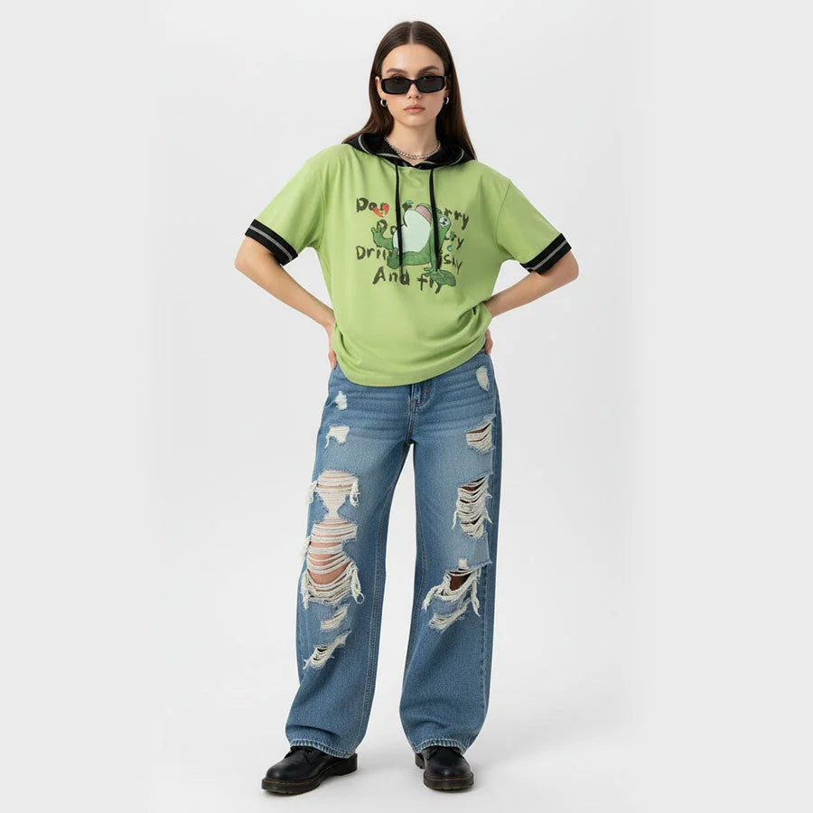 【PRE-SALE】COSFUN Original The Frog Prince Short Sleeve Hooded Sweatshirt FANA0016 Sweatshirt