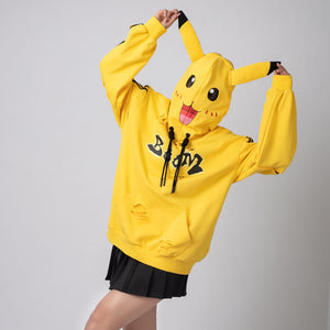 【PRE-SALE】COSFUN Original Cute Electric Critter Yellow Grunge Cosplay Full Zip Hoodie FAN0006