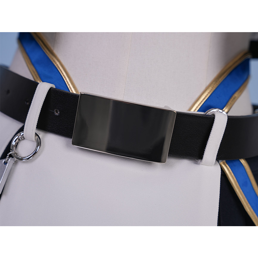 Pretty Derby Oguri Cap Cosplay Costume, showing black metal buckle.