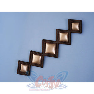 Pretty Derby Oguri Cap Cosplay Costume, brown and gold diamond-shaped hair accessory.
