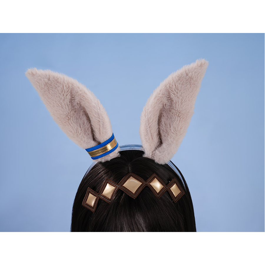 Pretty Derby Oguri Cap Cosplay Costume, gray ear headband and diamond-shaped hair accessories.