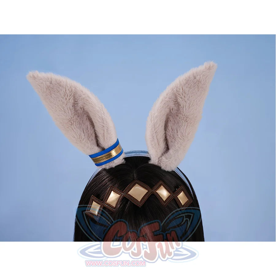 Pretty Derby Oguri Cap Cosplay Costume, gray ear headband and diamond-shaped hair accessories.