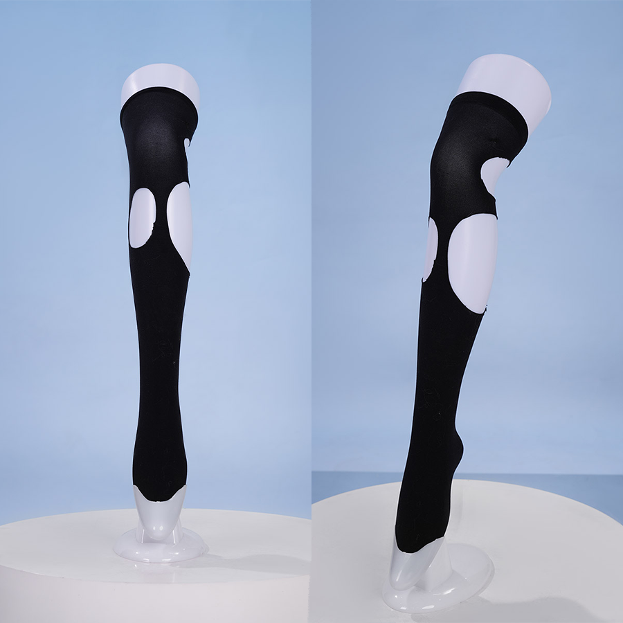 Pretty Derby Oguri Cap Cosplay Costume, black ripped thigh-high stockings.