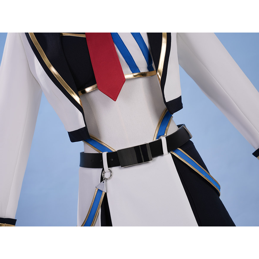Pretty Derby Oguri Cap Cosplay Costume, black belt and deep blue straps on both side.
