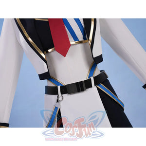 Pretty Derby Oguri Cap Cosplay Costume, black belt and deep blue straps on both side.