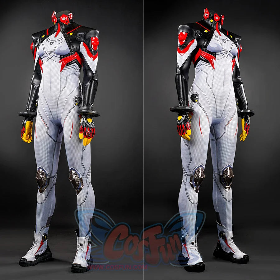 Full cosplay costume of Peni Parker, game cosplay, side view