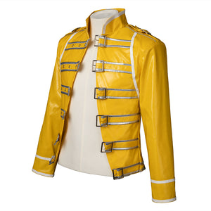 Rock Band Queen cosplay jacket three-quarter view with fitted sleeves and silver buckle closures