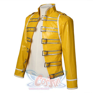 Rock Band Queen cosplay jacket three-quarter view with fitted sleeves and silver buckle closures