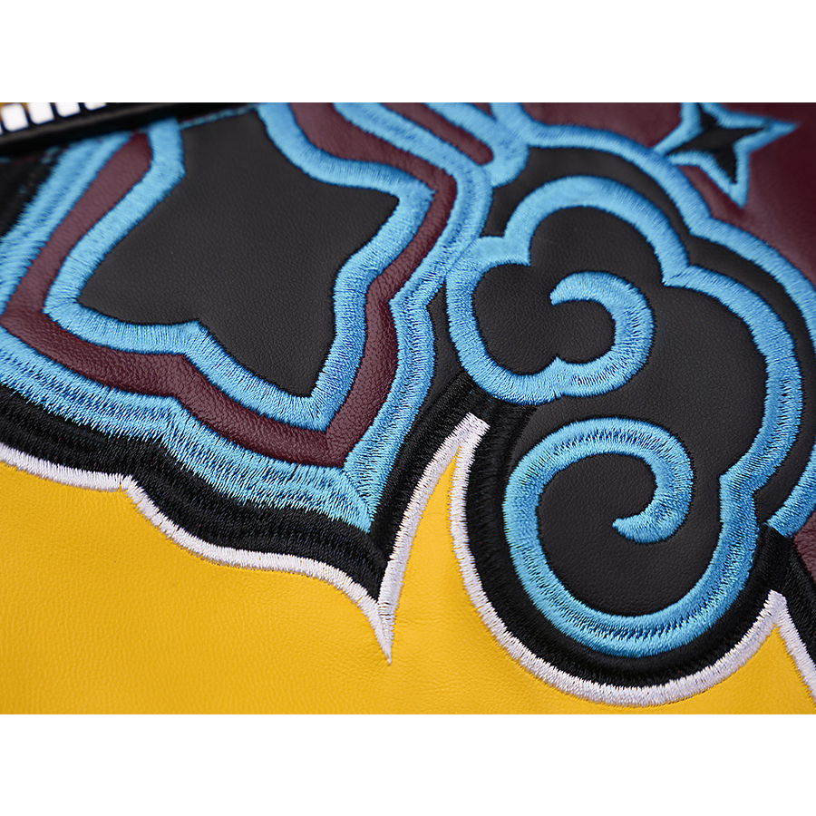 Rumi Cosplay Costume, embroidery uses three colors: black, white, blue.