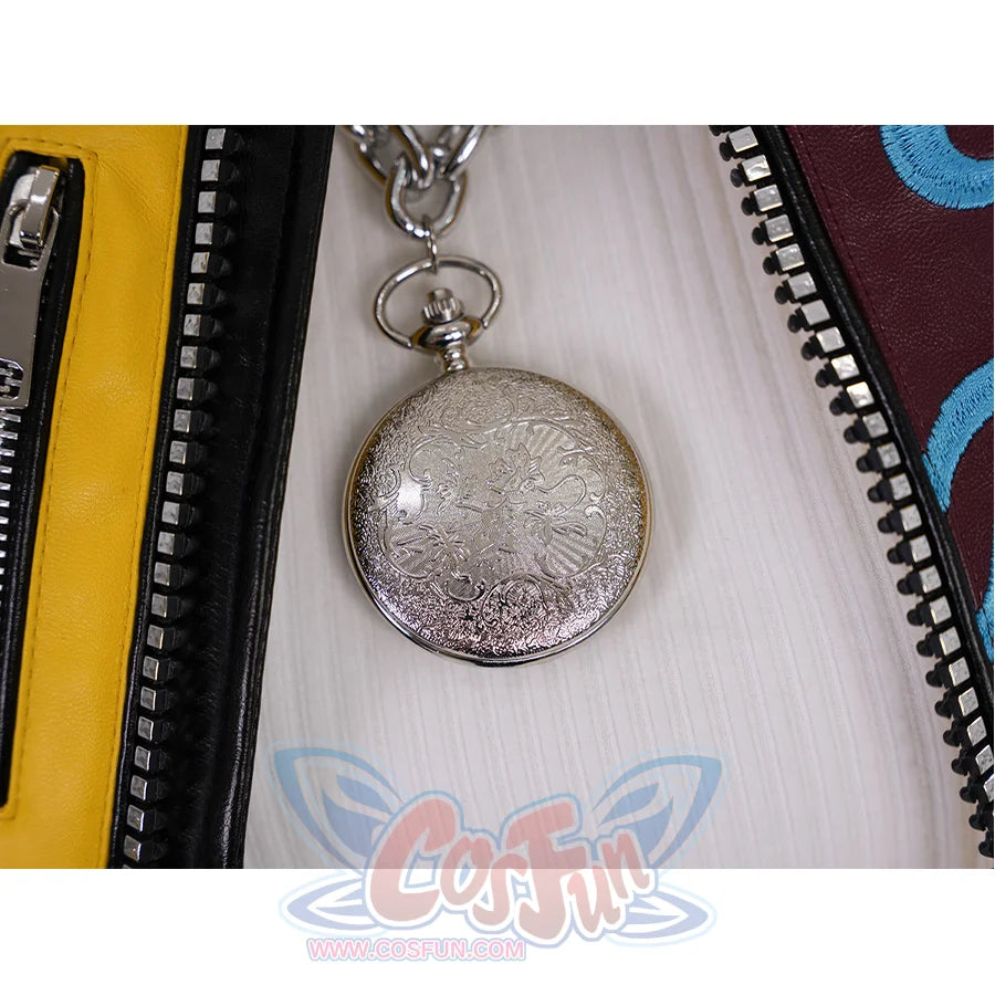 Rumi cosplay costume, silver metallic necklace with embossed design.