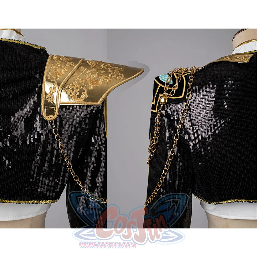 Features the engraved gold patterns on RUMI’s shoulder armor, use chains to add details