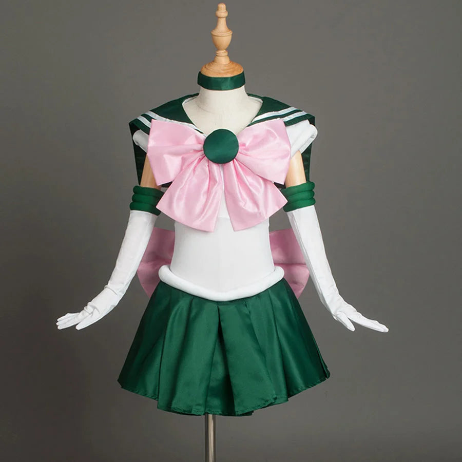 Sailor Soldiers Kid Cosplay Sailor Jupiter Cosplay Costume Anime Makoto Kino Outfit CLT0292_Kid Costumes