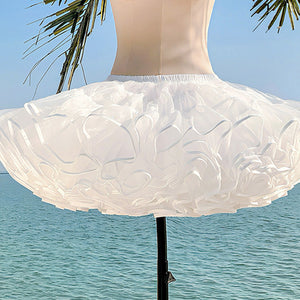 White petticoat: floral-patterned skirt