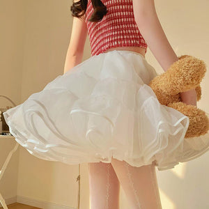 White petticoat: floral-patterned skirt