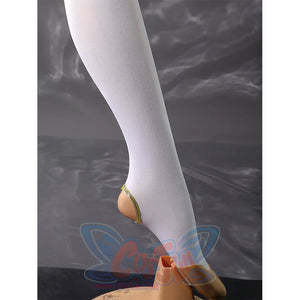Shounen Jeanne cosplay costume white stockings with delicate gold trim band detail