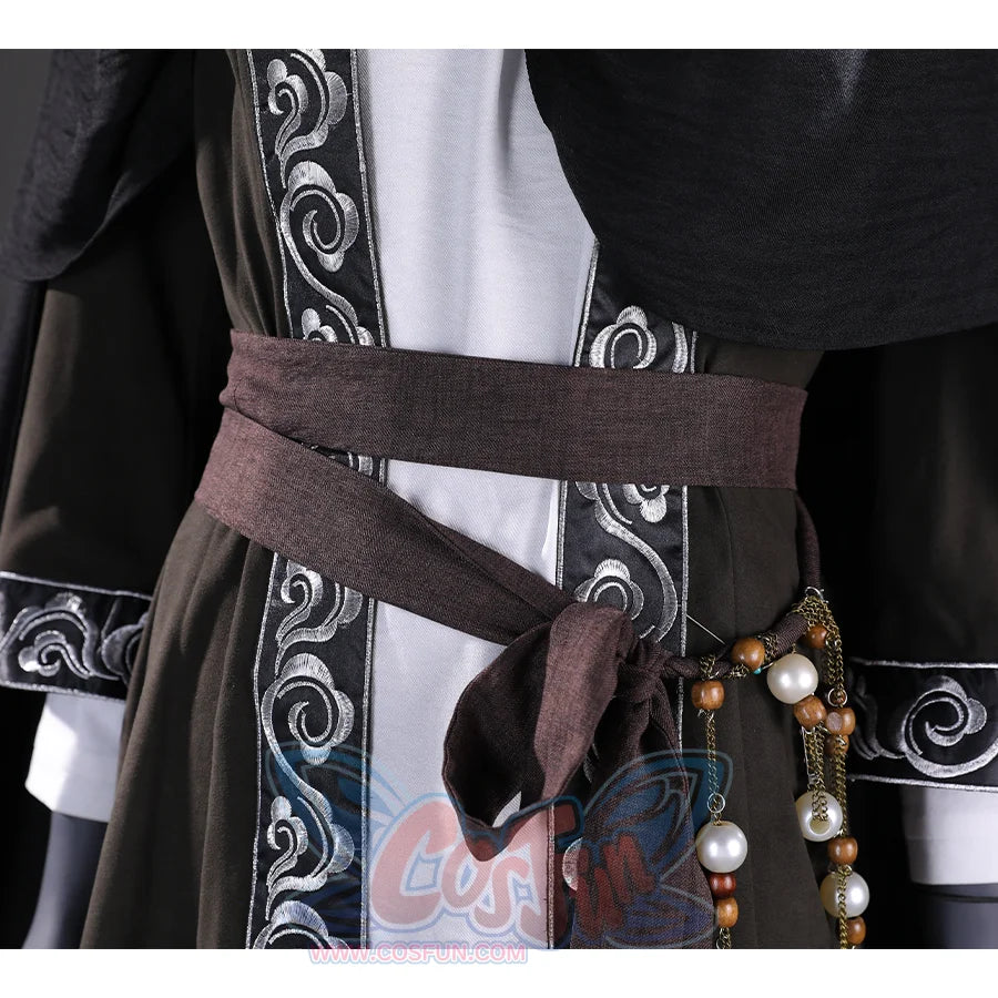 This close-up shows the brown belt of the Sister Friede cosplay costume, which is an essential accessory to complete the look.