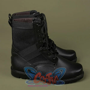 Soldier Boy Benjamin Cosplay Boots, the sides of the boots feature a panel stitching design.