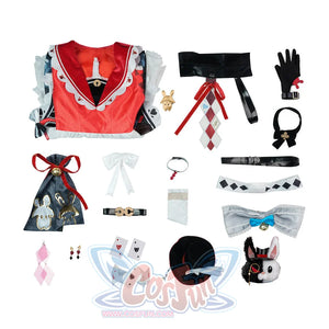 Sparxie cosplay complete costume set flat lay with all pieces and accessories organized display