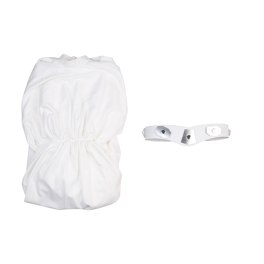 Star Princess Leia Cosplay Costume, includes hooded robe, belt assembly.