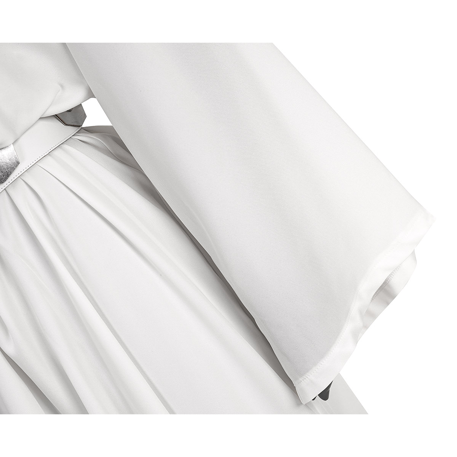 Star Princess Leia Cosplay Costume sleeves view, showing loose and flowing sleeves.