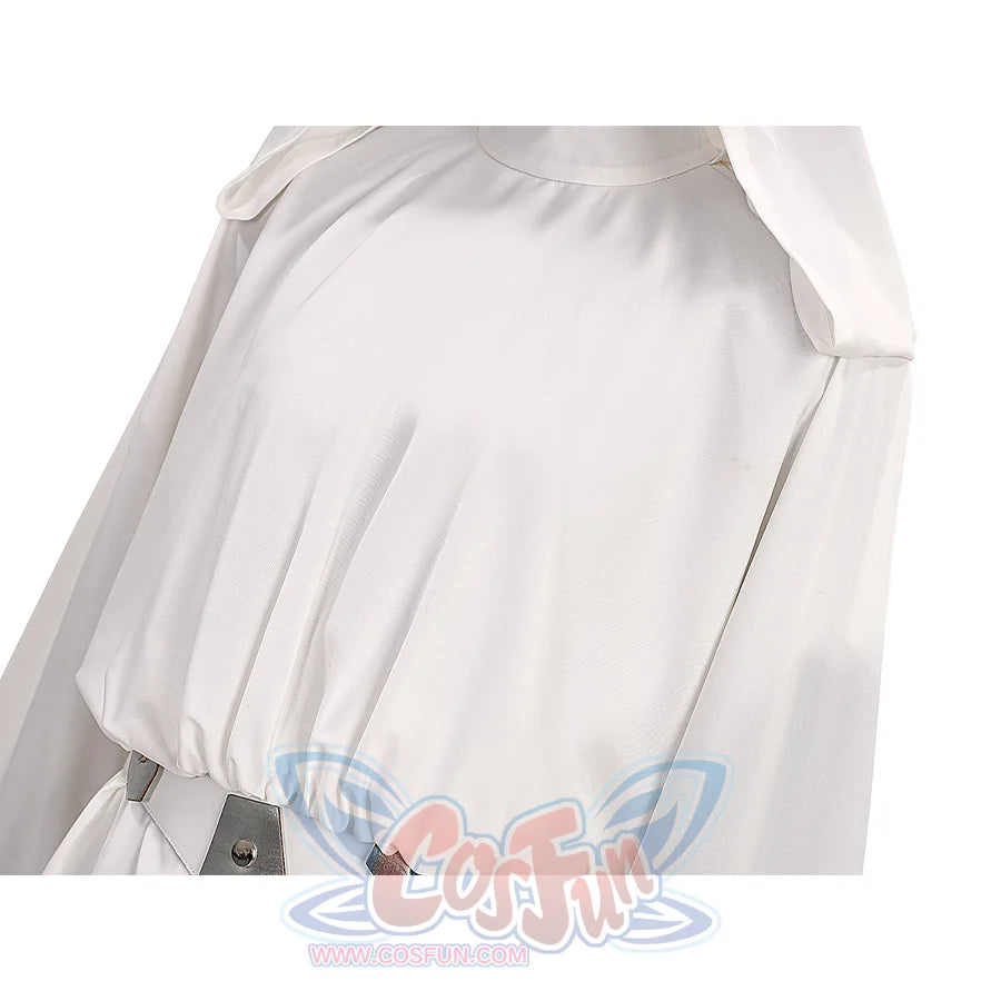Star Princess Leia Cosplay Robe, the outer layer of the robe is made of long filament.