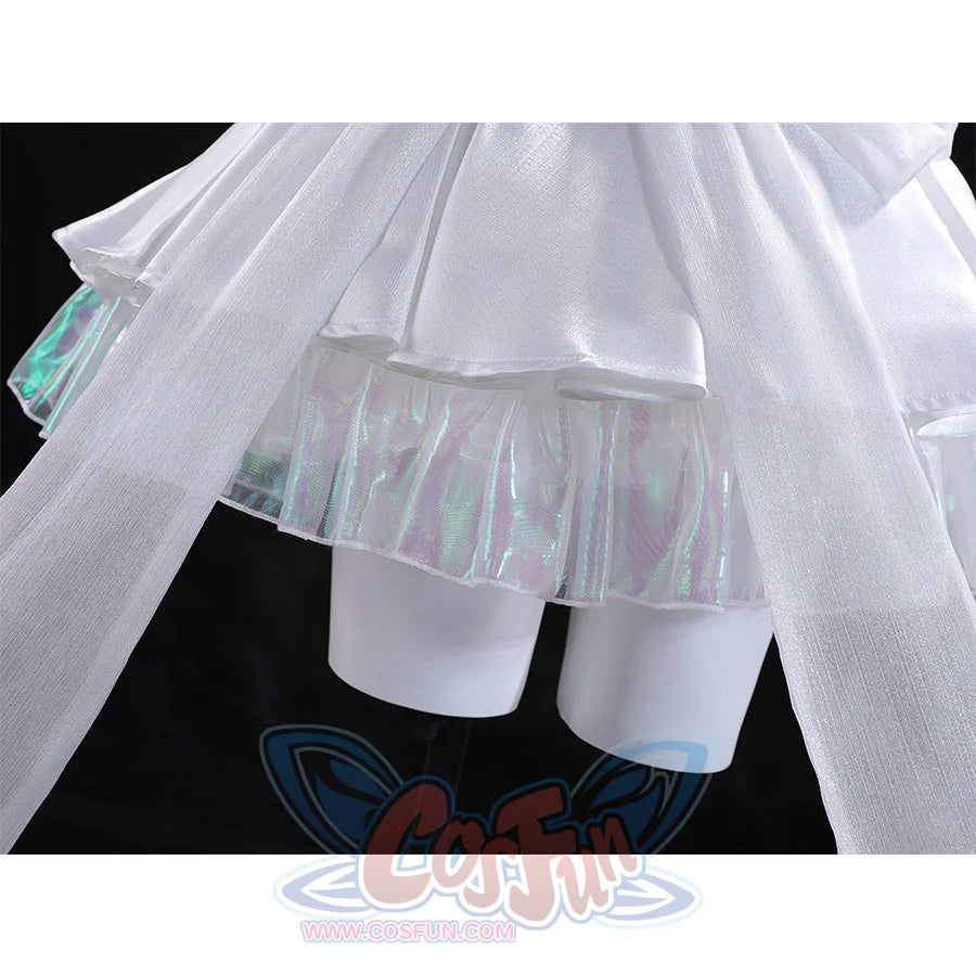 Stocking Cosplay Costume skirt back showing iridescent layers and white shorts underneath