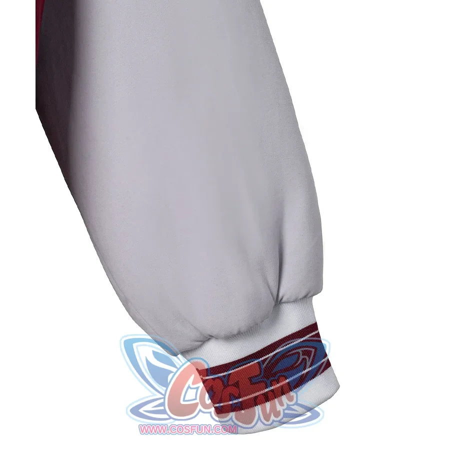 Stranger Things Will Byers Cosplay Costume, grey sleeves with red and white ribbed cuffs