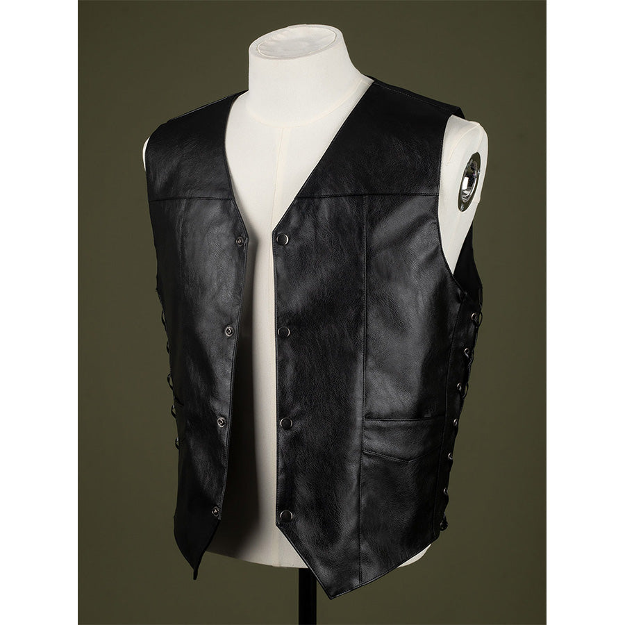 Daryl Dixon cosplay vest side view with lacing detail