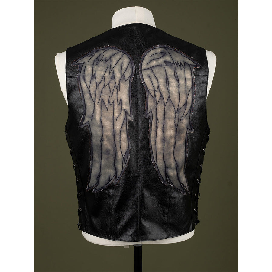 Daryl Dixon cosplay vest back view with angel wings
