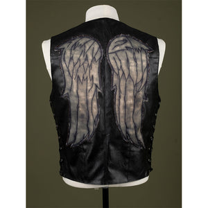 Daryl Dixon cosplay vest back view with angel wings