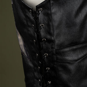 Daryl Dixon cosplay vest side lacing close-up