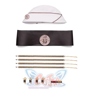 The Boys Vought Rising Private Angel Cosplay Costume, includes hat, belt, bracelets, brooches and badge.